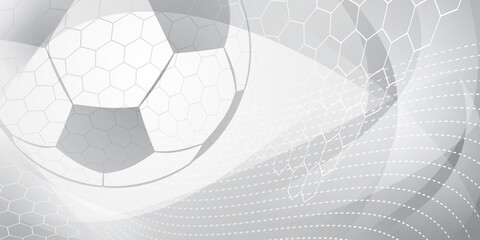 Football or soccer background with big ball in gray colors © Olga Moonlight