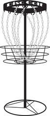 Disc Golf Goal Basket with Clipping Path Isolated on White Background