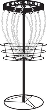 Disc Golf Goal Basket with Clipping Path Isolated on White Background