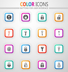 Lock and Key icons set