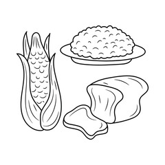 Carbohydrate Food line icon, simple grain food vector illustration   