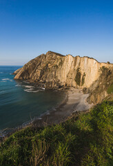 Obraz premium view of soledad beach in asturias, spain