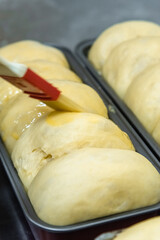 Craft bread on the table at the bakery. The concept of small industries and healthy food