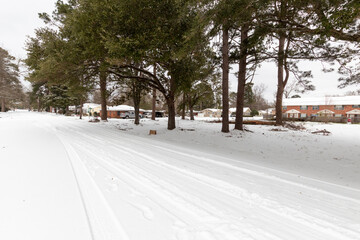Fototapeta na wymiar Major Winter Storm Uri smashes snow records in Northeast Louisiana