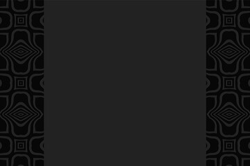 Geometric convex volumetric background from a relief ethnic pattern. Vertical inserts. 3d black exotic wallpaper based on the peoples of Africa for presentations. 