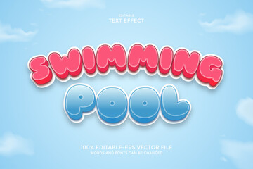 Bubble Swimming Pool Text Effect. Editable text, effect, font, and easy to use.