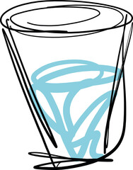 Sketch of Glass with water isolated