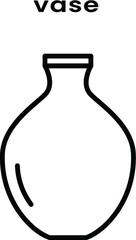 Ceramic vase outline icon. Pottery workshop, ceramics classes, clay studio, handmade, sculpturing equipment shop, museum exhibition line icon symbol sign. For use on web, mobile apps and print. Vector