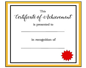 Certificate of Achievement Vector