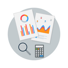 Flat design data analysis. Vector Illustration for mobile app, website.