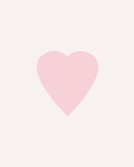 Pink heart. Illustration for a child room. Wall art. Digital and minimal art. Design in pink. Child book.