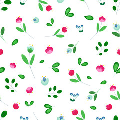 Vector baby collection with flowers and leaves