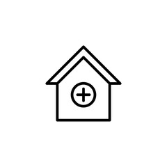 hospital building icon, hospital sign vector