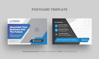 Corporate business postcard or EDDM postcard design template 