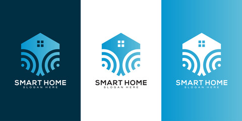 smart home logo vector design template
