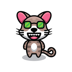 Simple Cat Mascot Logo Design. Abstract emblems, design concepts, logos, logo type elements