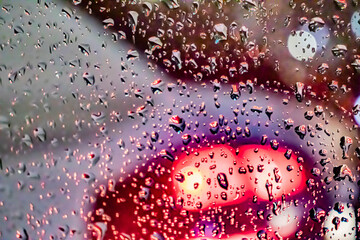 water drops on a glass