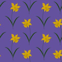 Seamless daffodil pattern