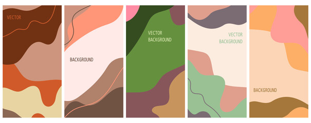 Set of abstract vector backgrounds. Templates for brochures, covers