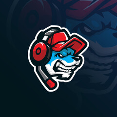 gamer mascot logo design vector with modern illustration concept style for badge, emblem and t shirt printing. angry dog illustration for sport team. © Ahmadbrutalism666