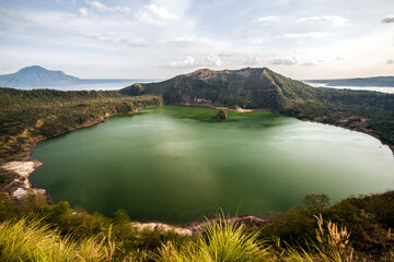 dramatic photos of the worlds smallest volcano. The Taal volcano in the Philippines before its...