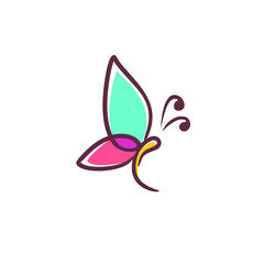 Beautiful and colorful Butterfly Logo Template Vector icon design
