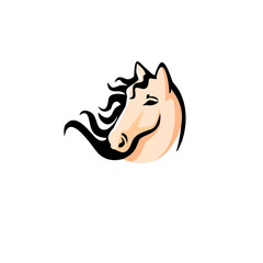 Vector mascot, cartoon of horse, icons and logo design elements
