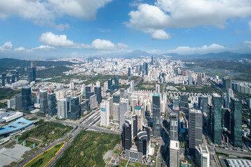 Fototapeta na wymiar Aerial photography of Shenzhen architecture landscape skyline