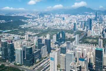 Aerial photography of Shenzhen architecture landscape skyline