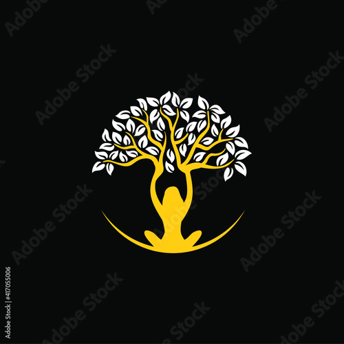 Abstract Human Tree Logo Unique Tree Vector Illustration With Circle And Abstract Woman Shape Wall Mural Aliafandi Abstract Human Tree Logo Unique Tree Vector Illustration With Circle And Abstract Woman Shape Wall Mural Aliafandi