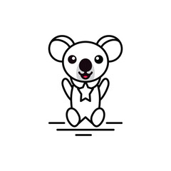Simple Mascot Logo Design Koala. Abstract emblems, design concepts, logos, logo type elements
