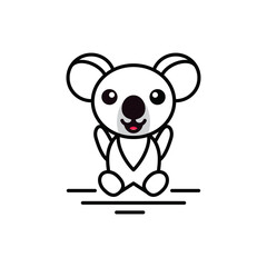 Simple Mascot Logo Design Koala. Abstract emblems, design concepts, logos, logo type elements