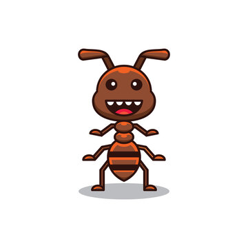 Simple Mascot Logo Design Ant. Abstract emblems, design concepts, logos, logo type elements