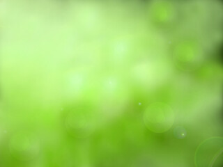 Abstract green bokeh background with bright sunny springtime. Fresh spring and summer green concept, blurry and defocus style.