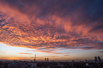 Obraz premium Sunrise of Jakarta, Indonesia_02