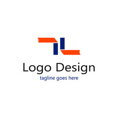 Abstract square logo opposite each other in blue and orange