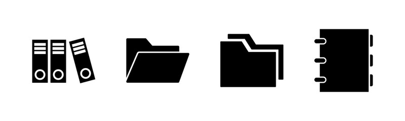 Archive folders icons set. binders vector icon