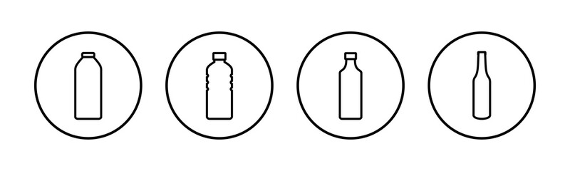 Bottle icons set. Bottle icon in trendy flat design