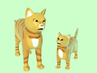 見つめあう猫の親子