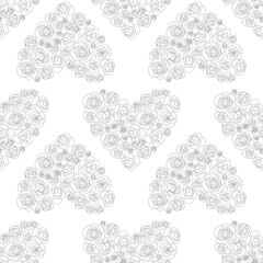 Seamless pattern from floral hearts