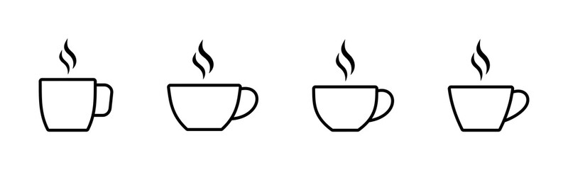 Coffee cup vector icons set. Coffee cup icon. Coffee vector icon. Tea