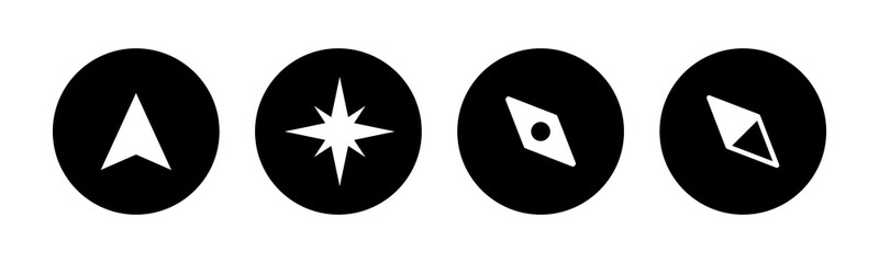 Compass vector icons set. Compass icon vector