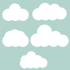 Clouds collection cartoon, vector illustration