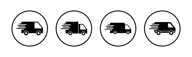 Delivery Icons set. Fast Delivery Icon. Fast shipping delivery truck. Truck icon delivery