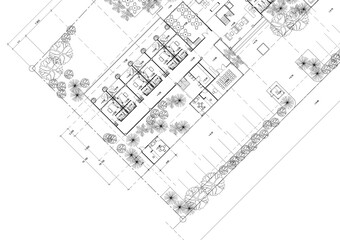 Fototapeta premium Write a blueprint architecture for building.