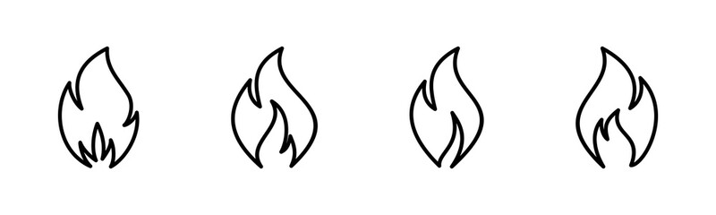 Fire icons set . Fire flame icon template.