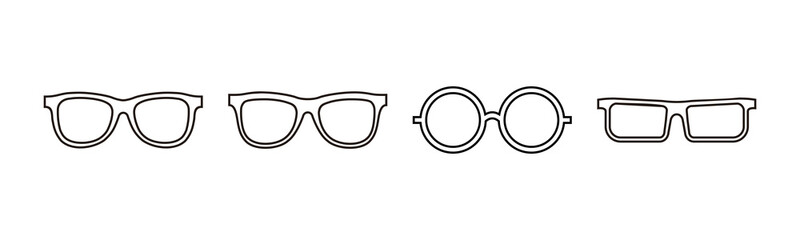 Glasses icons set vector. Stylish Eyeglasses. Glasses icon. Optical concept