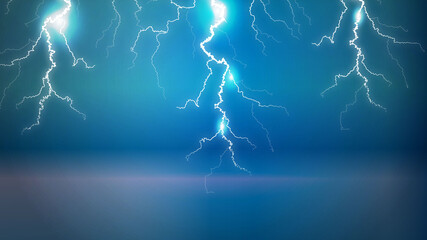 lightning strikes on sky background