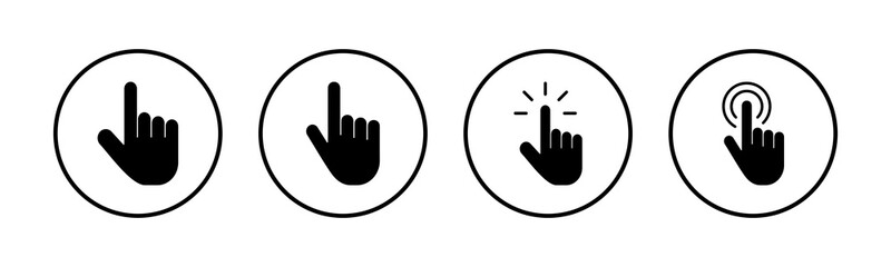 Hand cursor icons set. Hand click icon. Finger pointer isolated vector