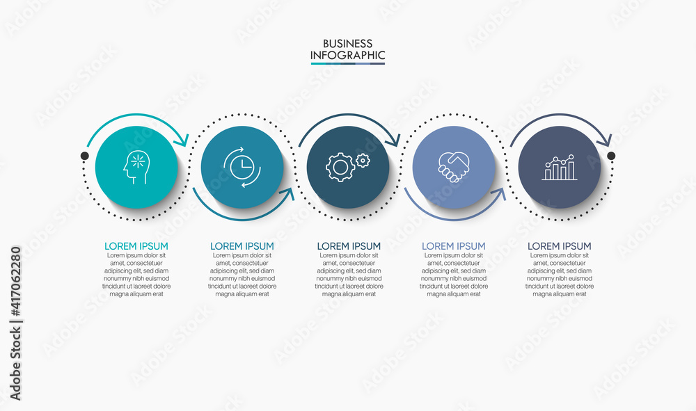 Wall mural business data visualization. timeline infographic icons designed for abstract background template mi